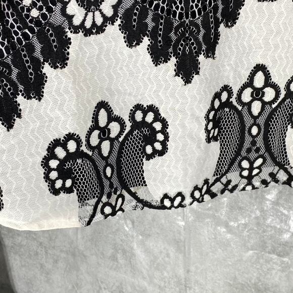 KENSIE Women's Black-White Sleeveless Halter Illusion Lace Embroidered Dress - Picture 7 of 11